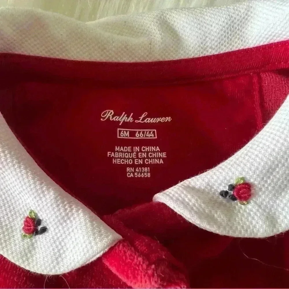 Ralph Lauren Velvet One Piece Onesie Sz 6 Months